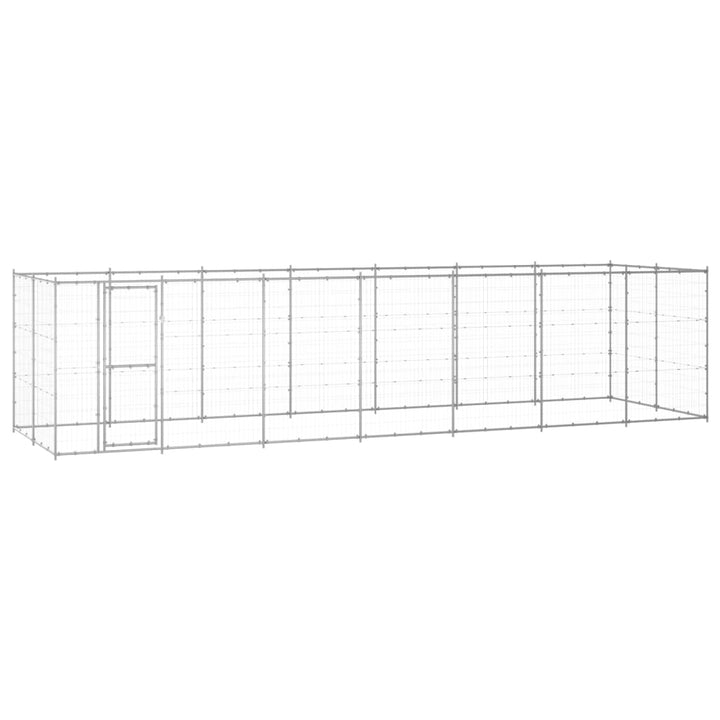 Outdoor Dog Kennel Galvanised Steel With Roof 7.26 M²