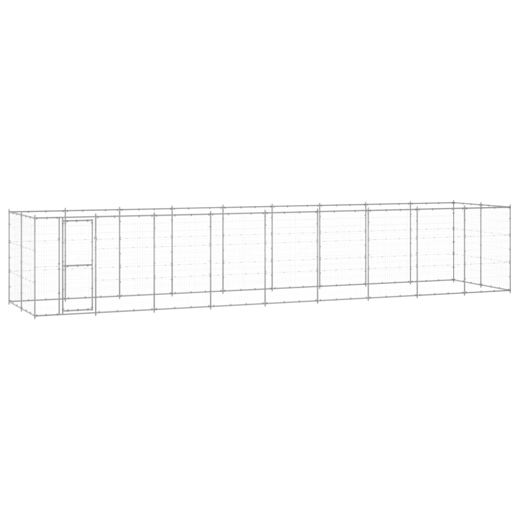 Outdoor Dog Kennel Galvanised Steel With Roof 7.26 M²