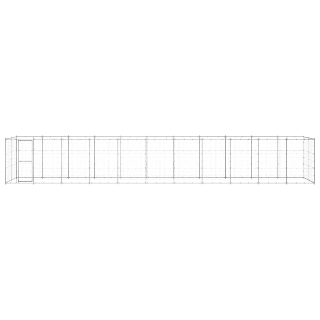 Outdoor Dog Kennel Galvanised Steel With Roof 7.26 M²