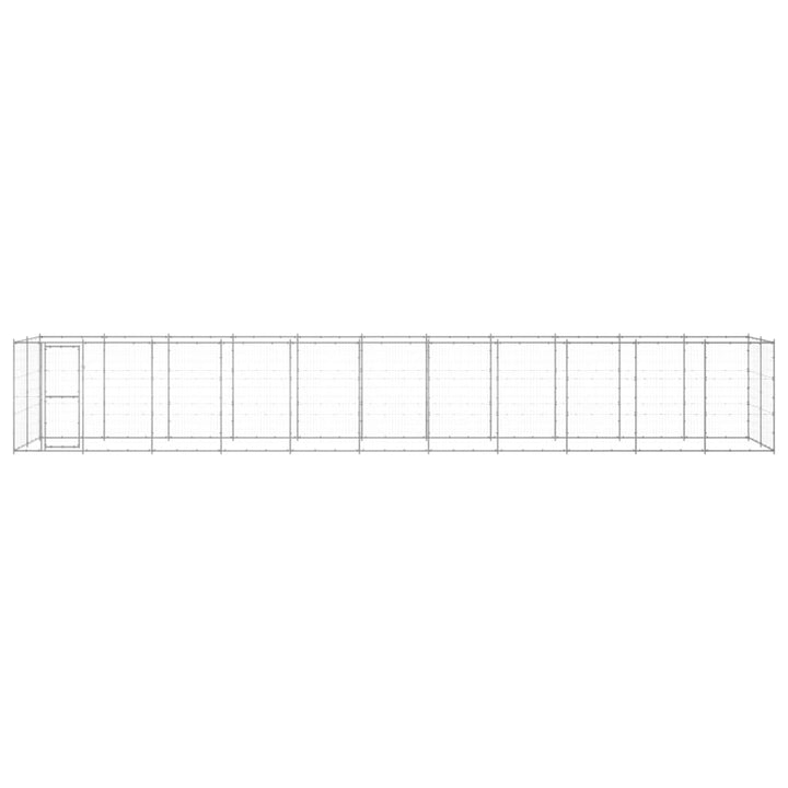 Outdoor Dog Kennel Galvanised Steel With Roof 7.26 M²