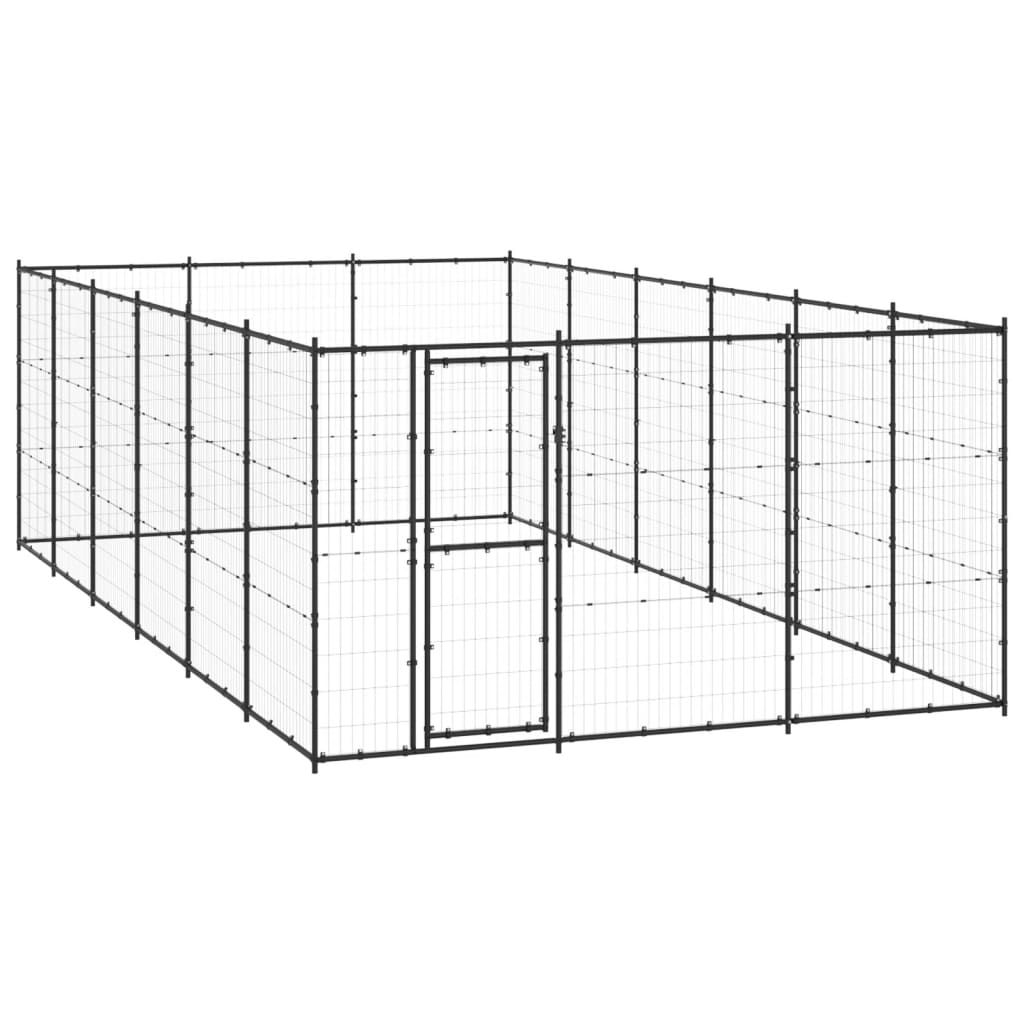 Outdoor Dog Kennel Steel 21.78 M²