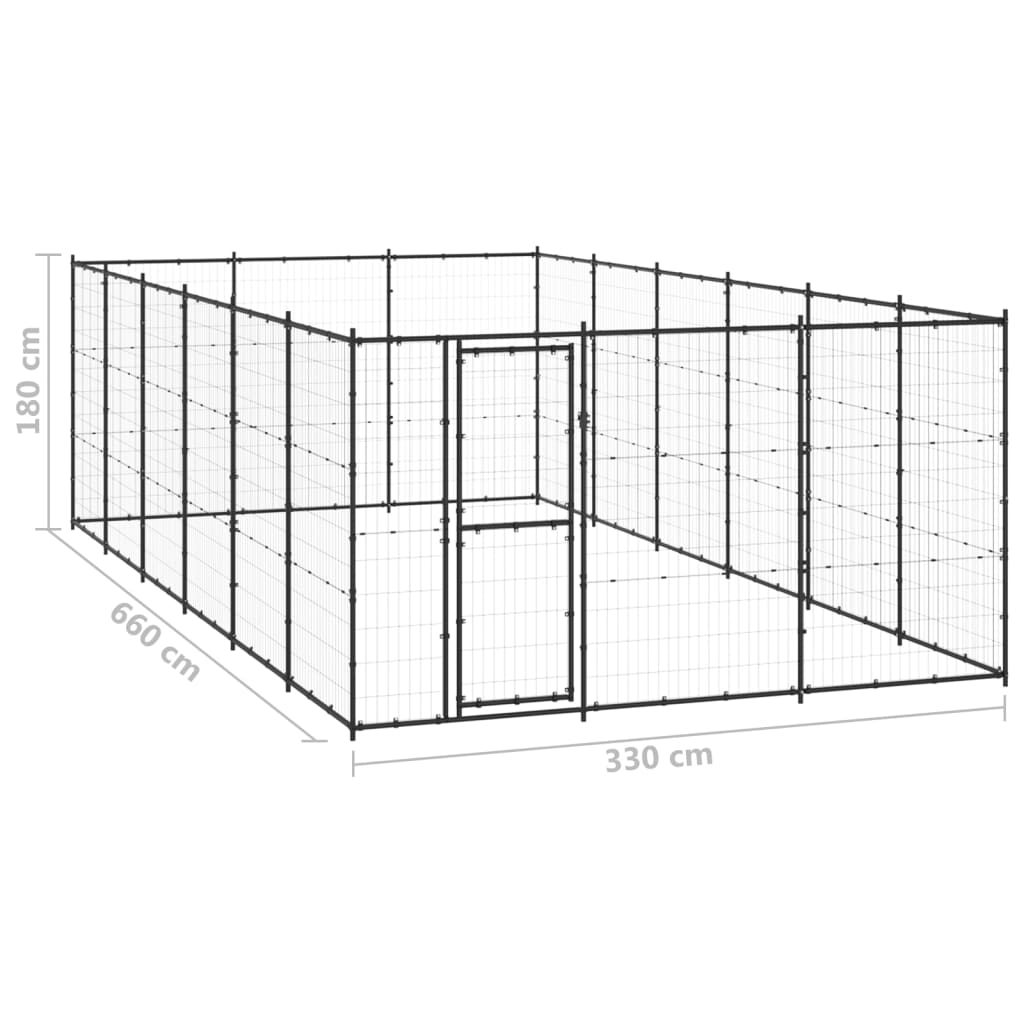 Outdoor Dog Kennel Steel 21.78 M²