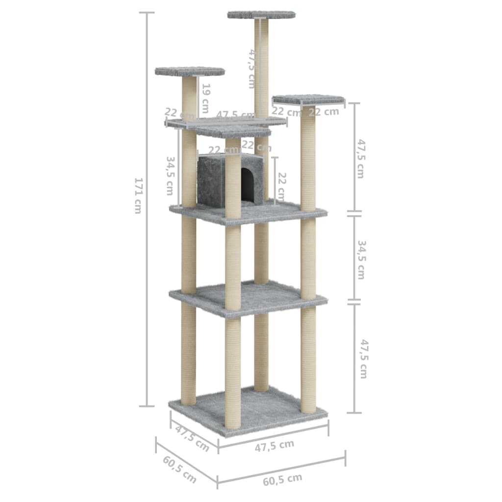 Cat Tree With Sisal Scratching Posts 171 Cm