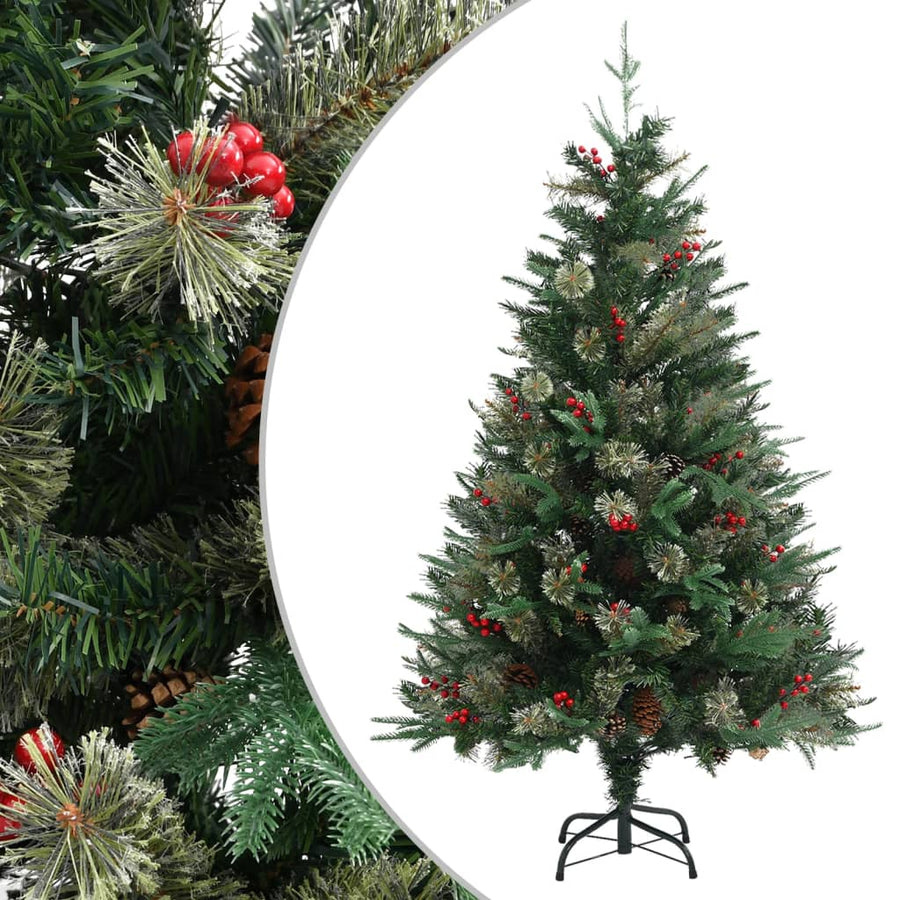 Christmas Tree With Pine Cones Green 120 Cm Pvc&Pe
