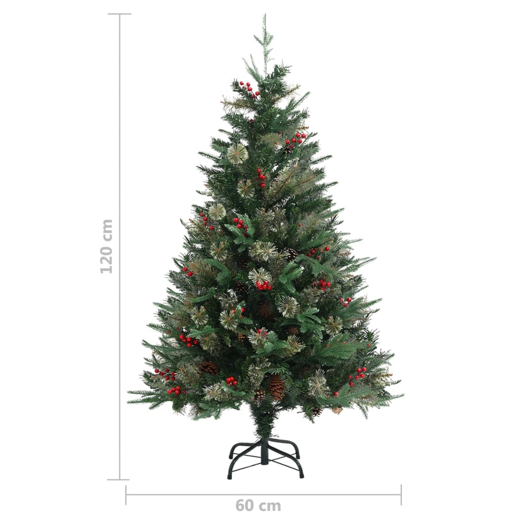 Christmas Tree With Pine Cones Green 120 Cm Pvc&Pe