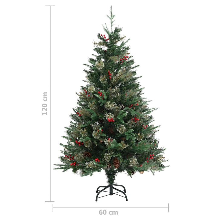 Christmas Tree With Pine Cones Green 120 Cm Pvc&Pe