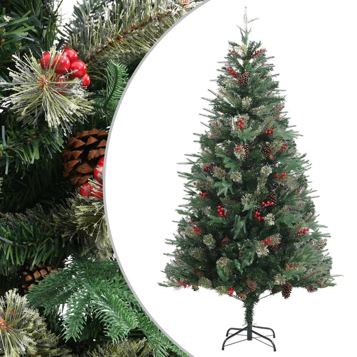 Christmas Tree With Pine Cones Green 120 Cm Pvc&Pe