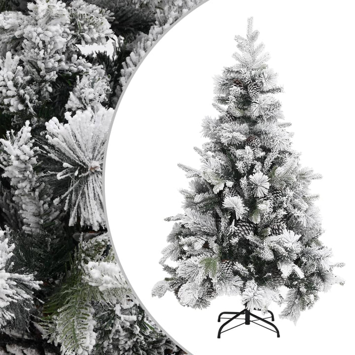 Christmas Tree With Flocked Snow&Cones 195 Cm Pvc&Pe