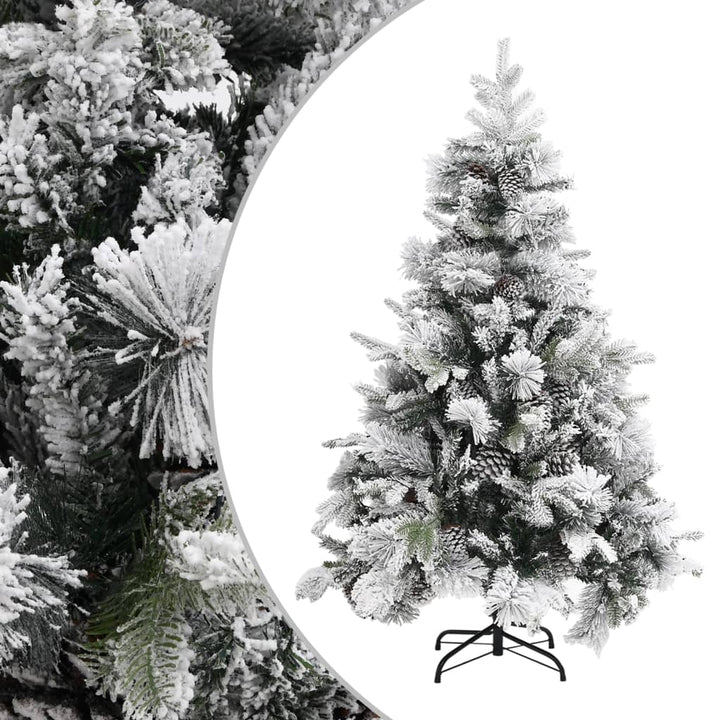 Christmas Tree With Flocked Snow&Cones 195 Cm Pvc&Pe