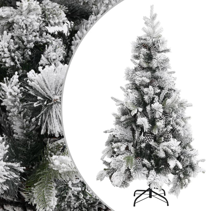 Christmas Tree With Flocked Snow&Cones 195 Cm Pvc&Pe