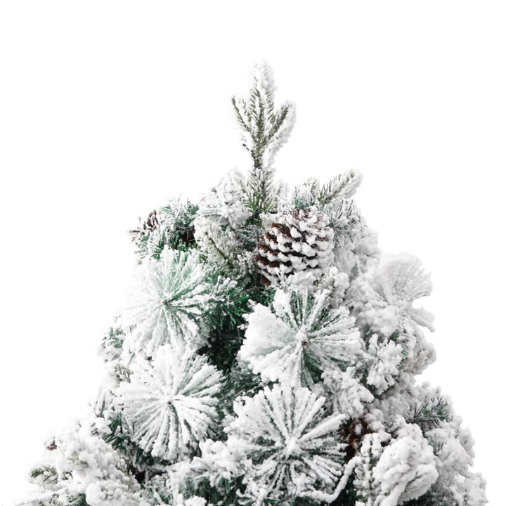 Pre-Lit Christmas Tree With Flocked Snow&Cones 195 Cm Pvc&Pe