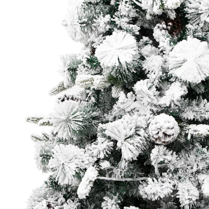 Pre-Lit Christmas Tree With Flocked Snow&Cones 195 Cm Pvc&Pe