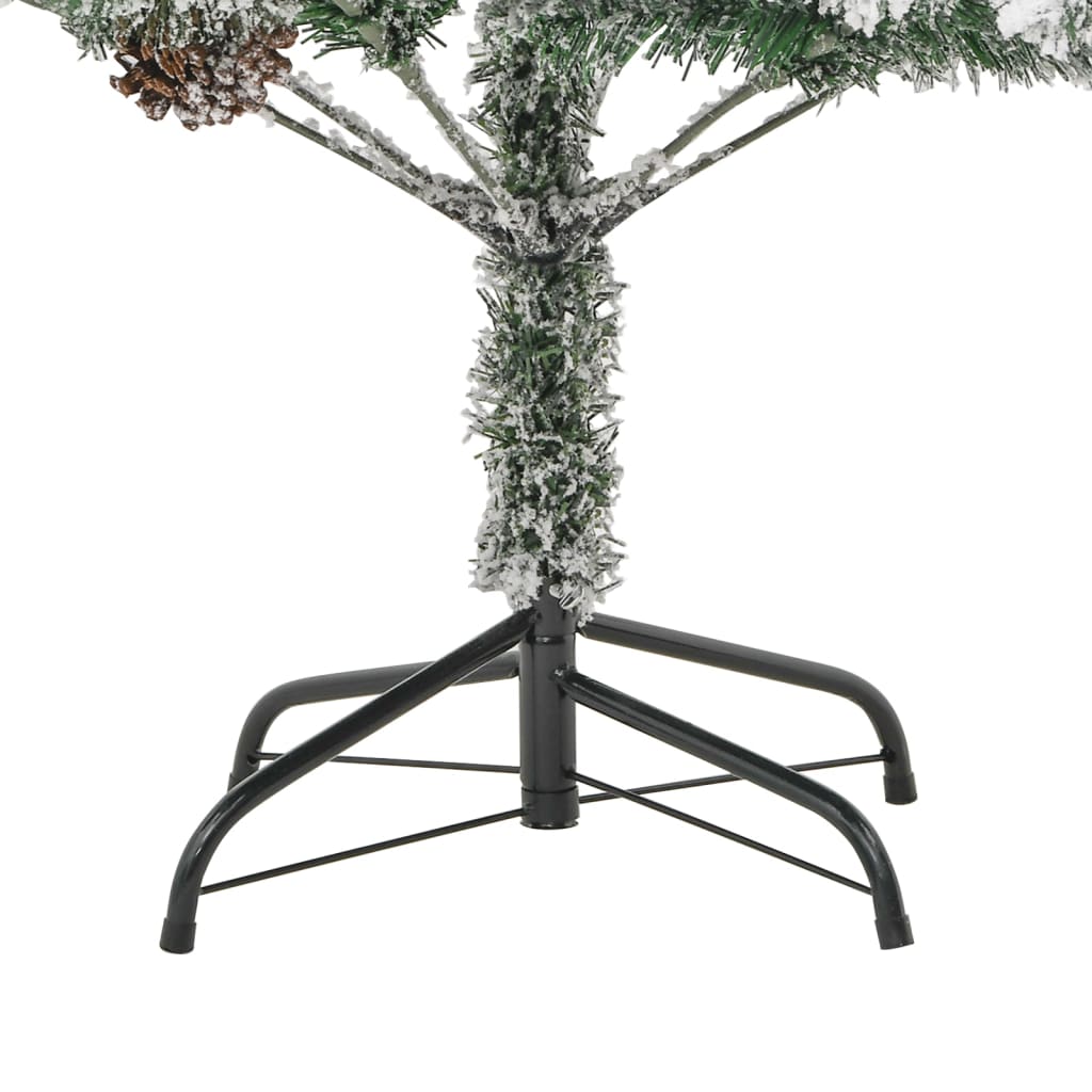 Pre-Lit Christmas Tree With Flocked Snow&Cones 195 Cm Pvc&Pe
