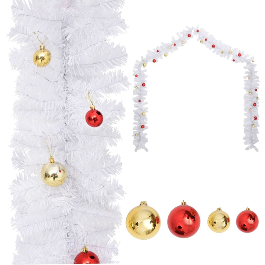 Christmas Garland Decorated With Baubles