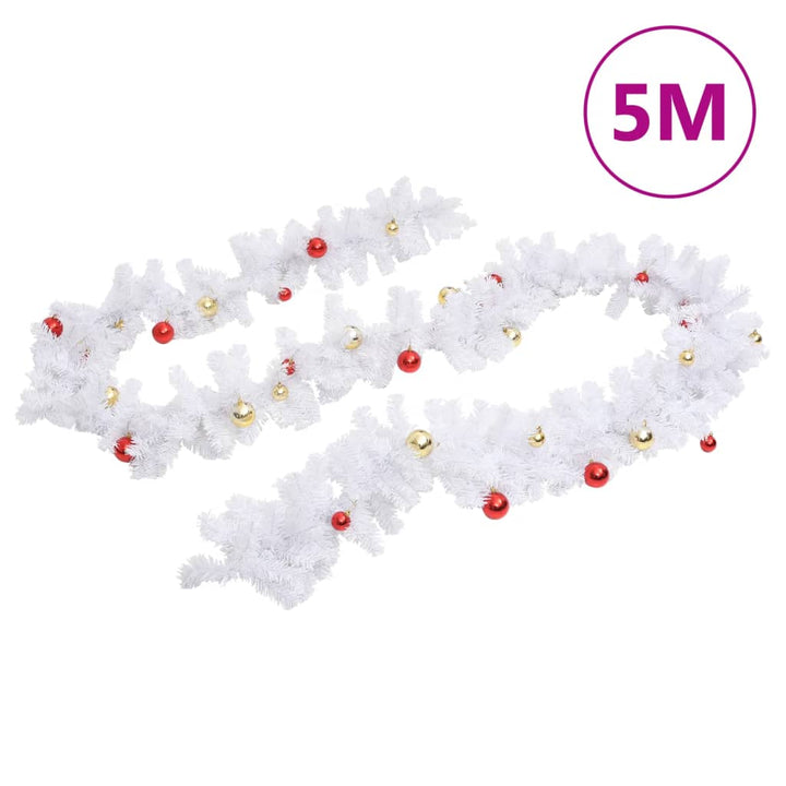 Christmas Garland Decorated With Baubles