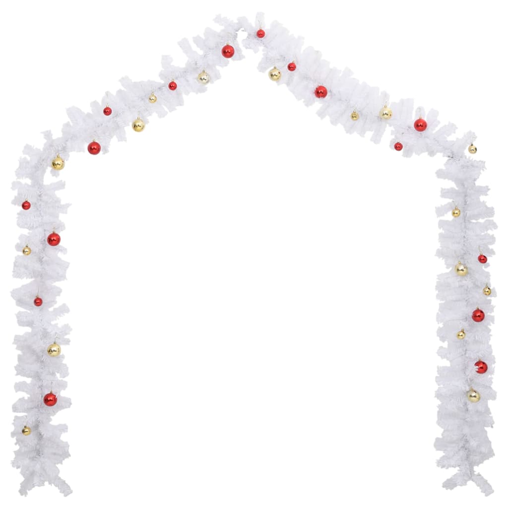 Christmas Garland Decorated With Baubles