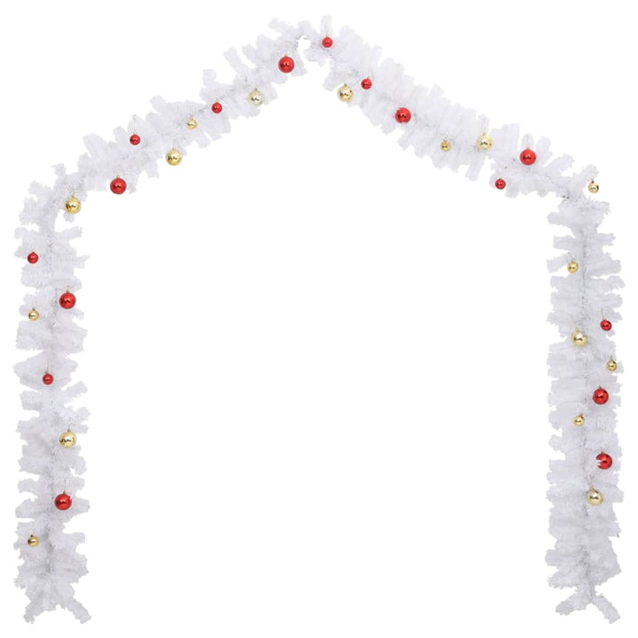 Christmas Garland Decorated With Baubles