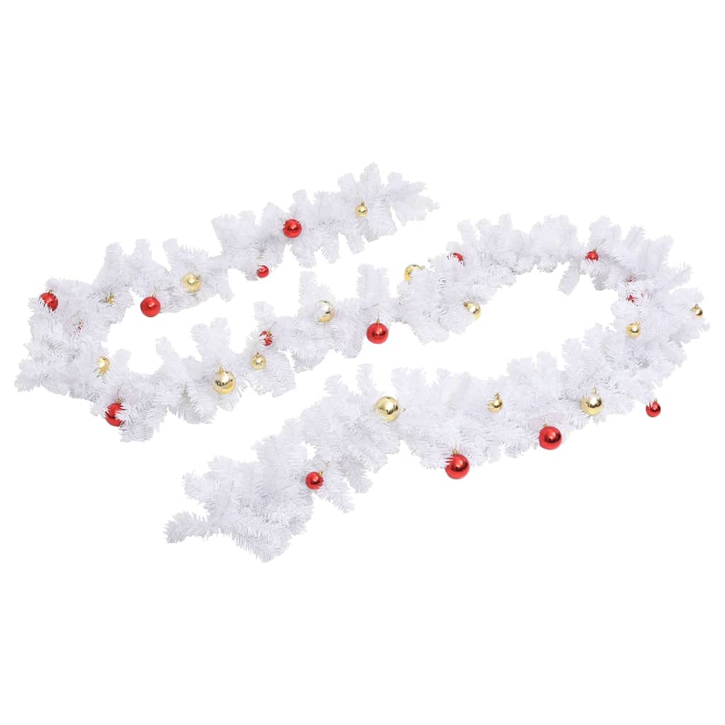 Christmas Garland Decorated With Baubles
