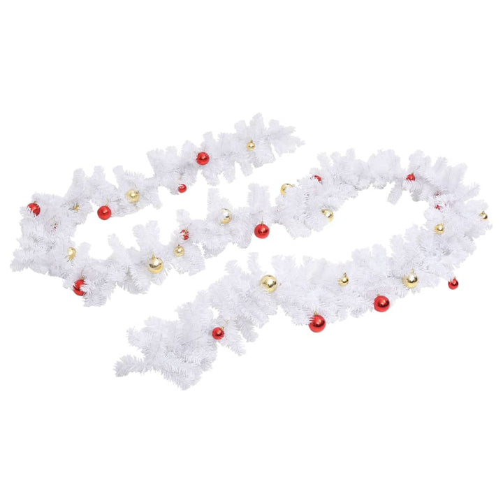 Christmas Garland Decorated With Baubles