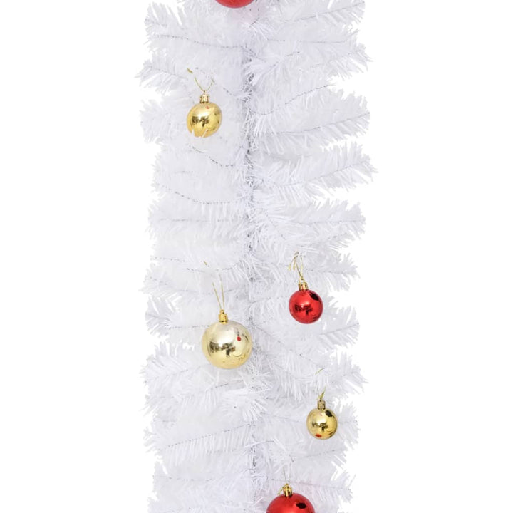 Christmas Garland Decorated With Baubles