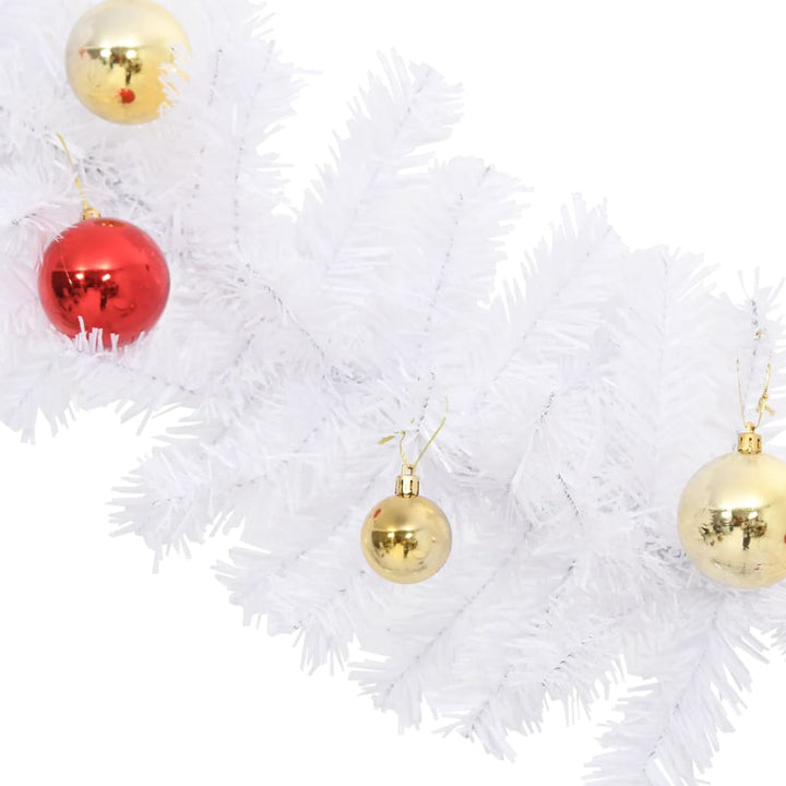 Christmas Garland Decorated With Baubles