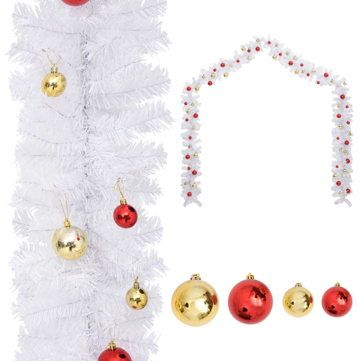 Christmas Garland Decorated With Baubles