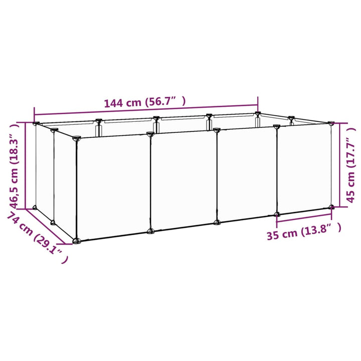 Small Animal Cage 144X74X46.5 Cm Pp And Steel