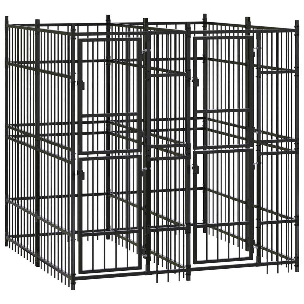 Outdoor Dog Kennel Steel 1.84 M²