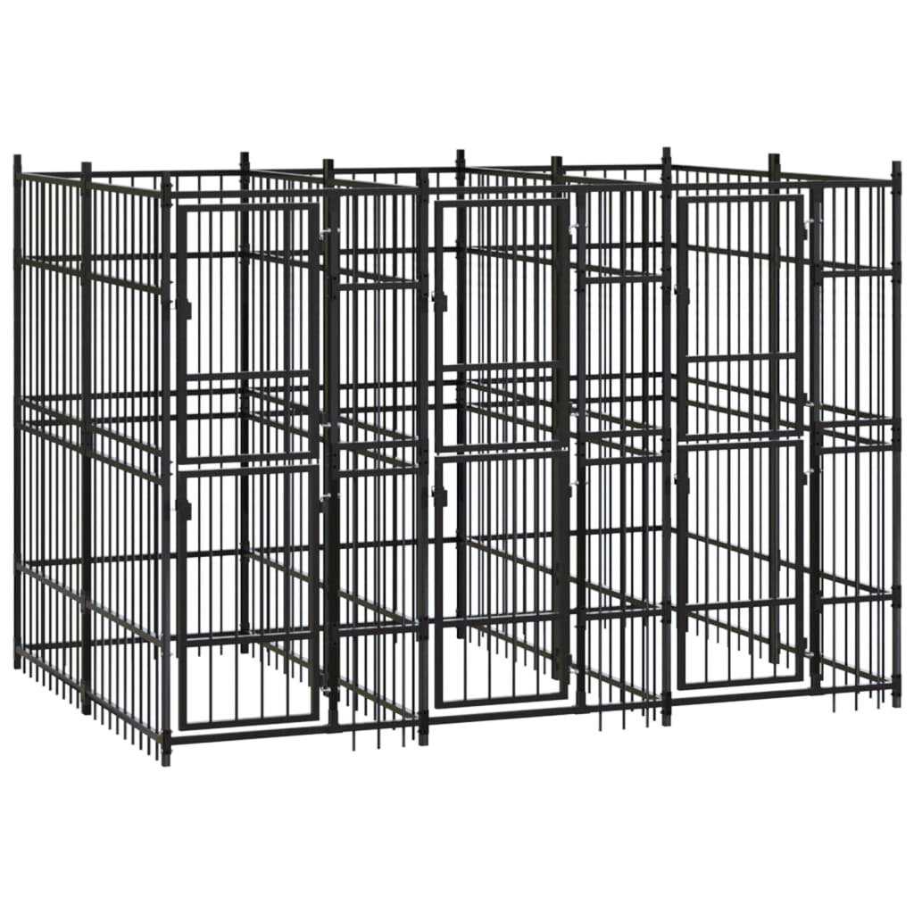 Outdoor Dog Kennel Steel 1.84 M²