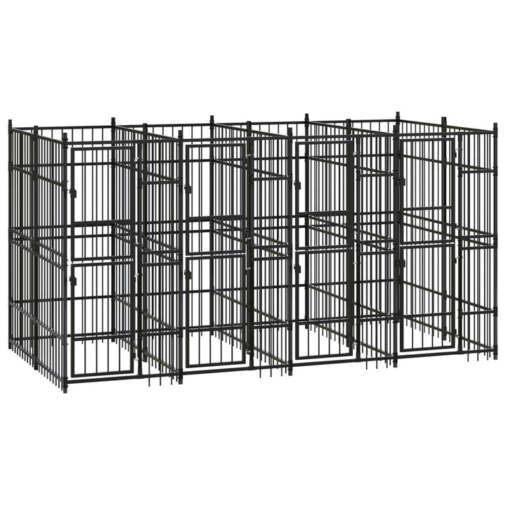 Outdoor Dog Kennel Steel 1.84 M²