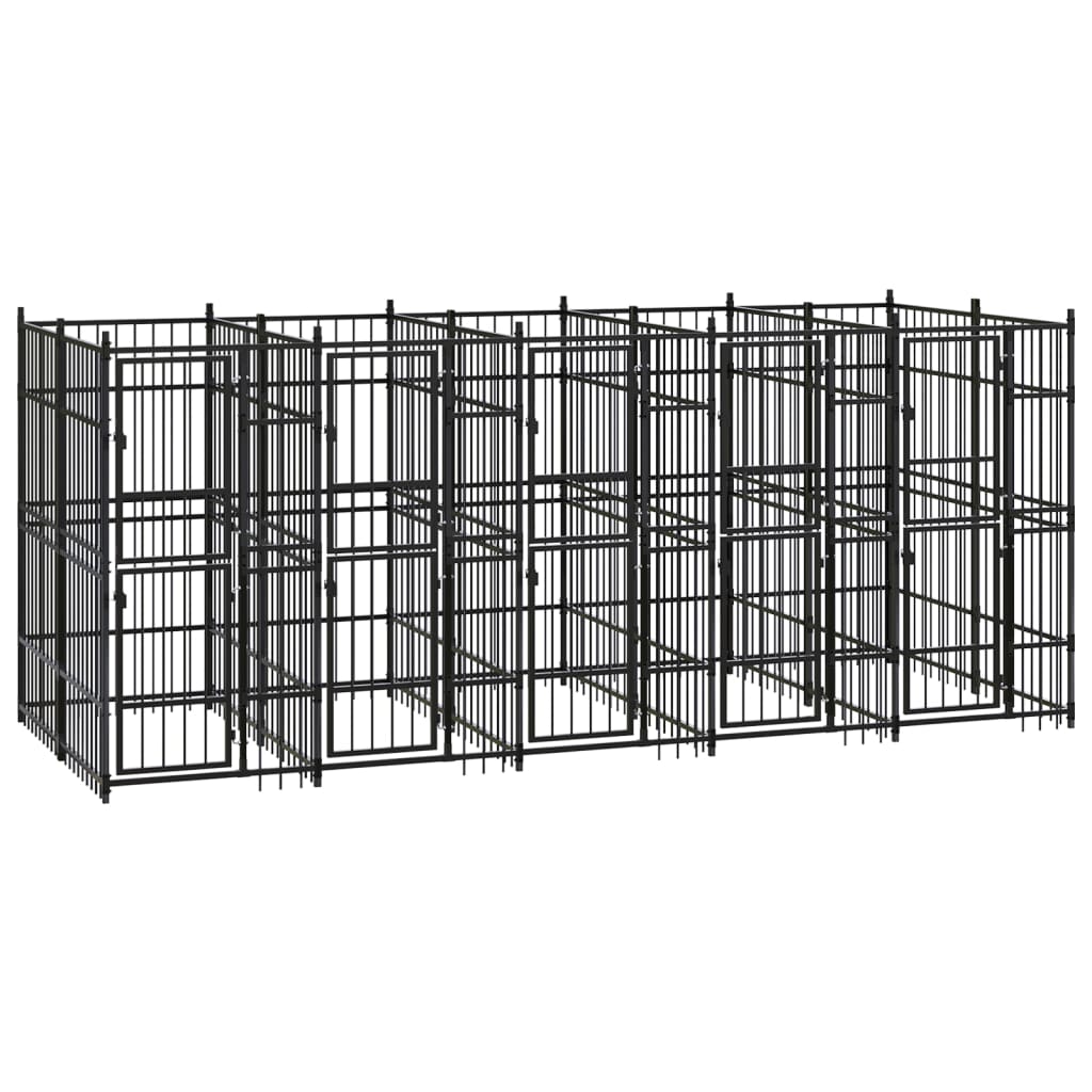 Outdoor Dog Kennel Steel 1.84 M²