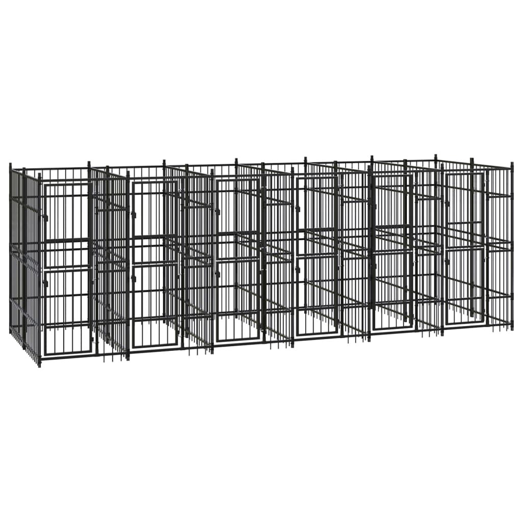 Outdoor Dog Kennel Steel 1.84 M²