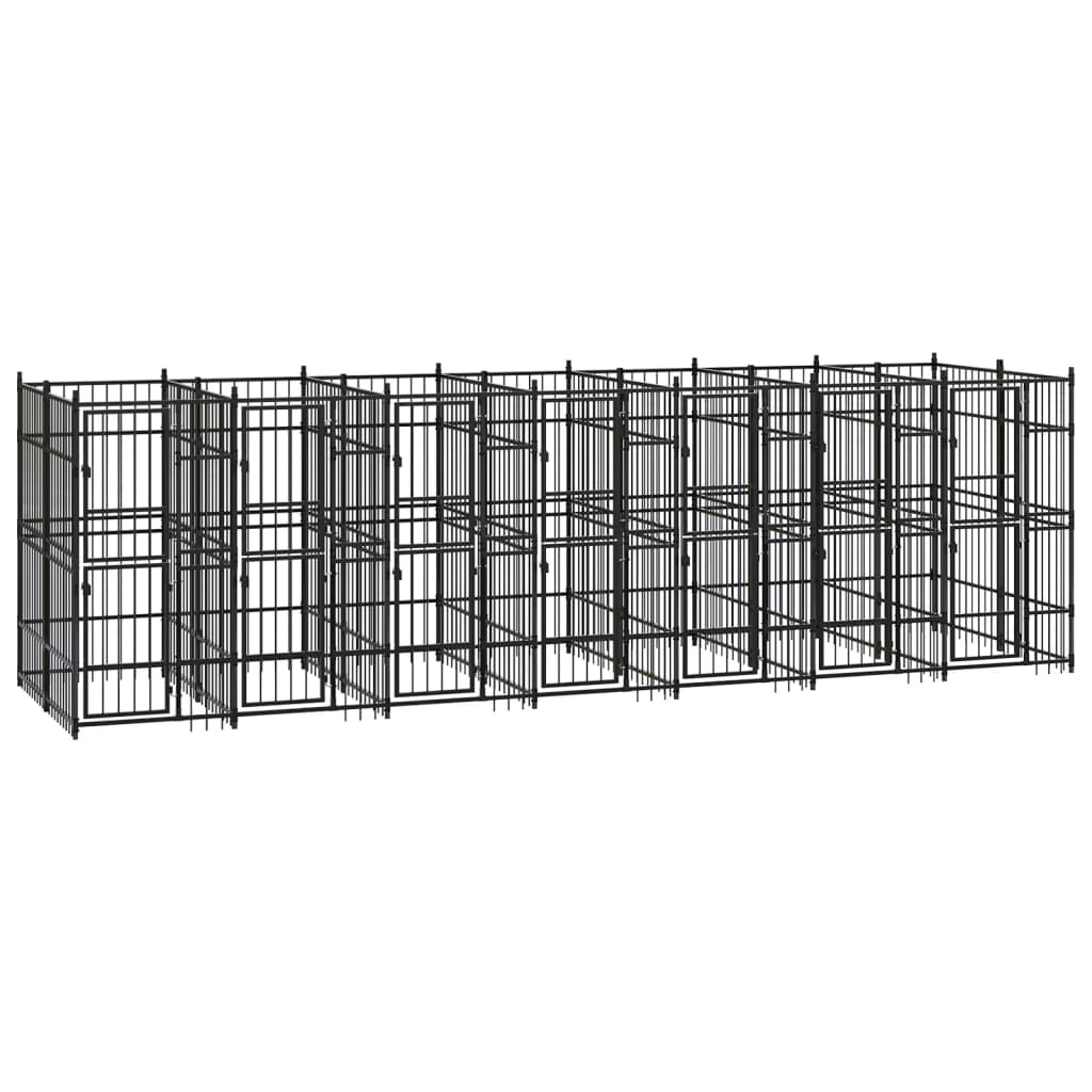 Outdoor Dog Kennel Steel 1.84 M²