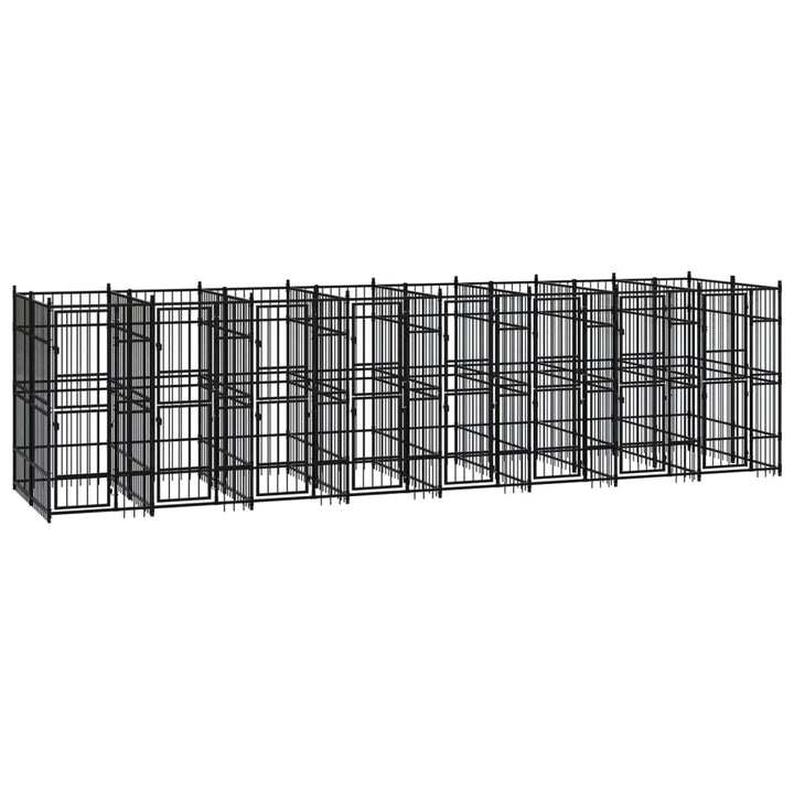 Outdoor Dog Kennel Steel 1.84 M²