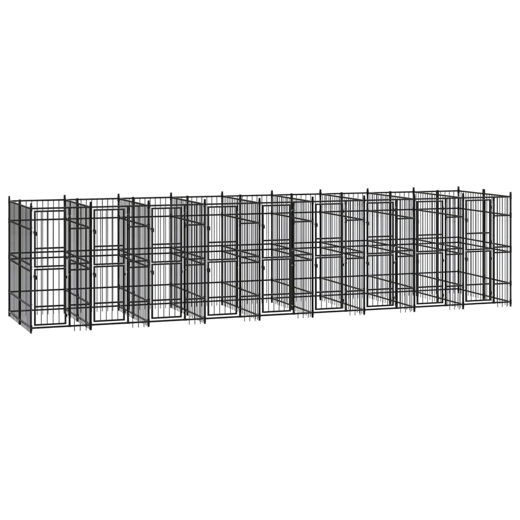 Outdoor Dog Kennel Steel 1.84 M²