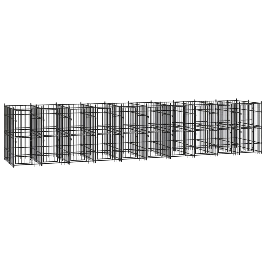 Outdoor Dog Kennel Steel 1.84 M²