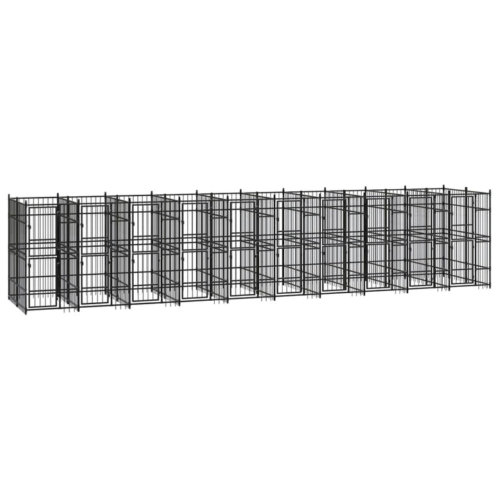 Outdoor Dog Kennel Steel 1.84 M²