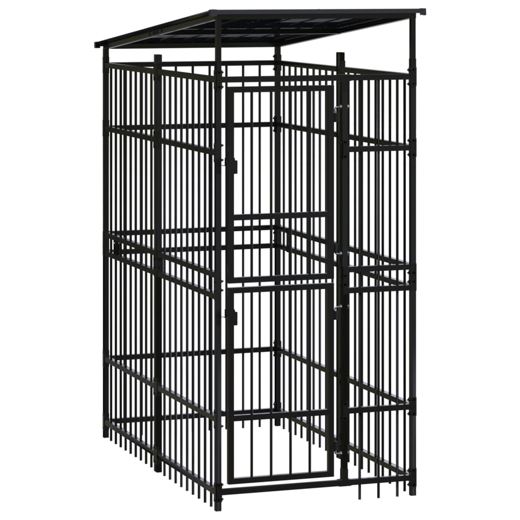 Outdoor Dog Kennel Steel 1.84 M²