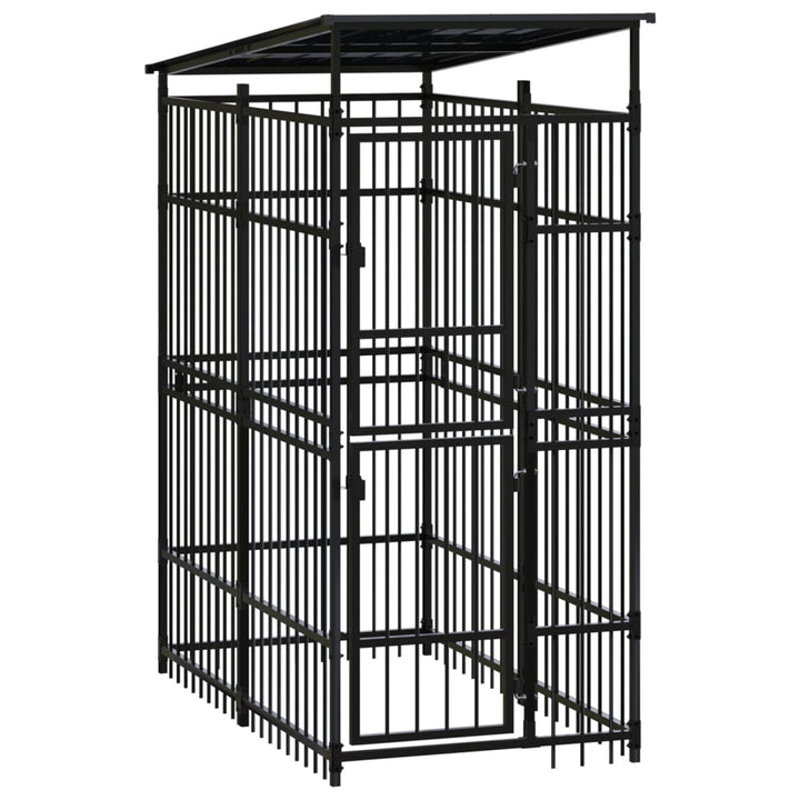 Outdoor Dog Kennel Steel 1.84 M²