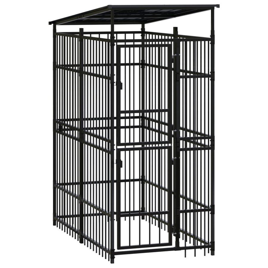 Outdoor Dog Kennel Steel 1.84 M²