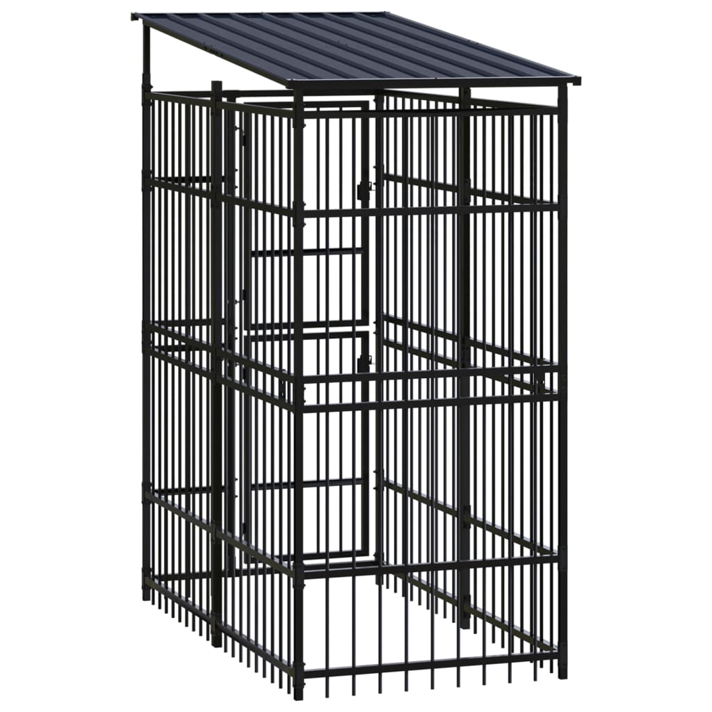 Outdoor Dog Kennel Steel 1.84 M²
