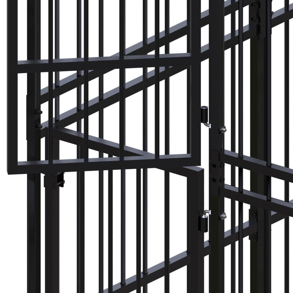 Outdoor Dog Kennel Steel 1.84 M²