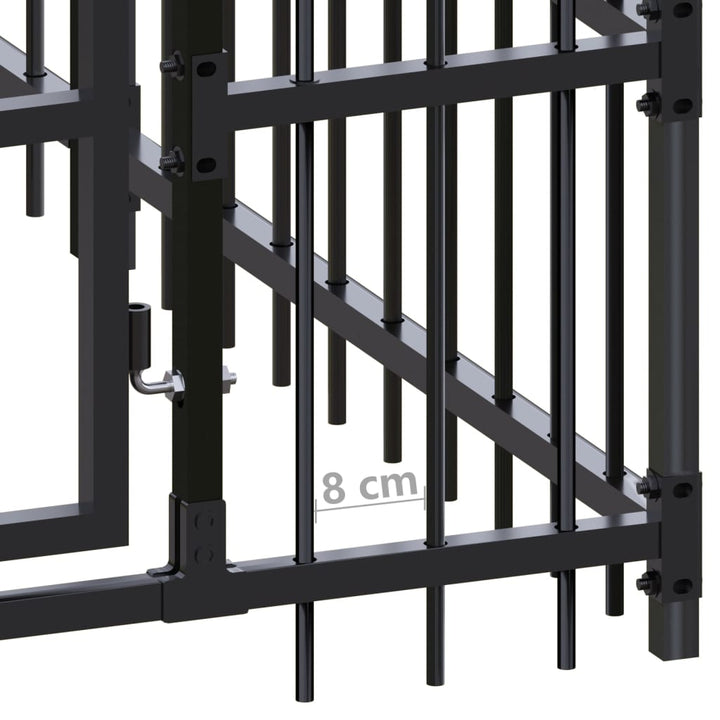 Outdoor Dog Kennel Steel 1.84 M²