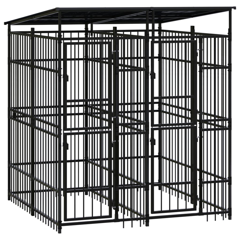 Outdoor Dog Kennel Steel 1.84 M²
