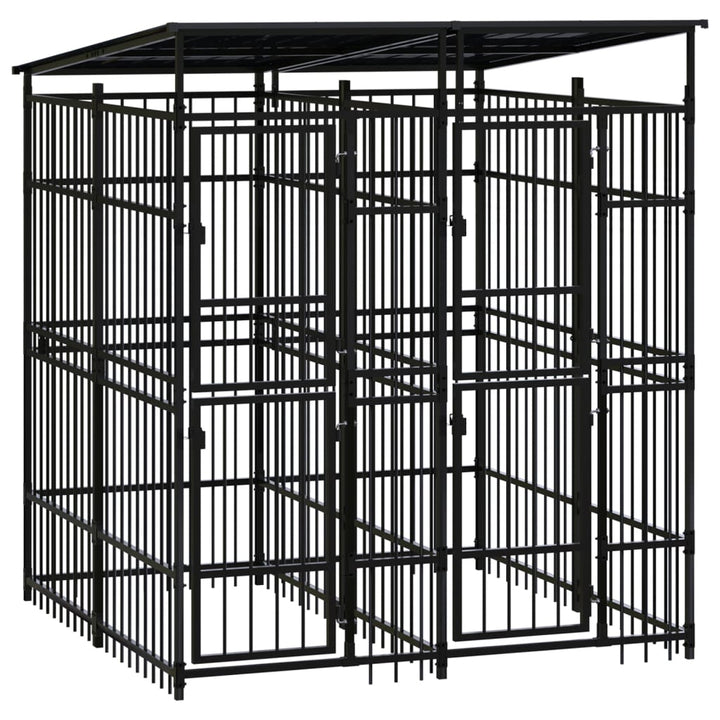 Outdoor Dog Kennel Steel 1.84 M²