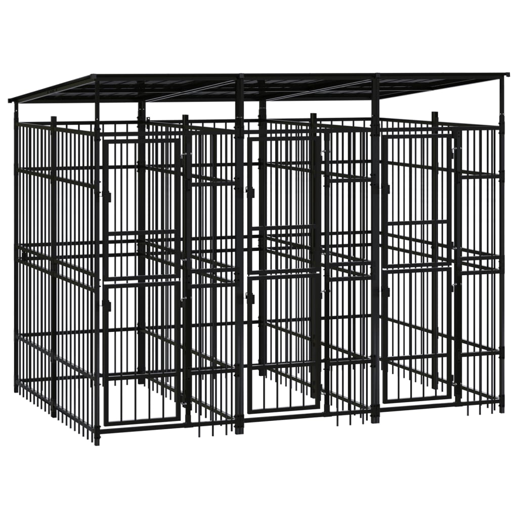 Outdoor Dog Kennel Steel 1.84 M²