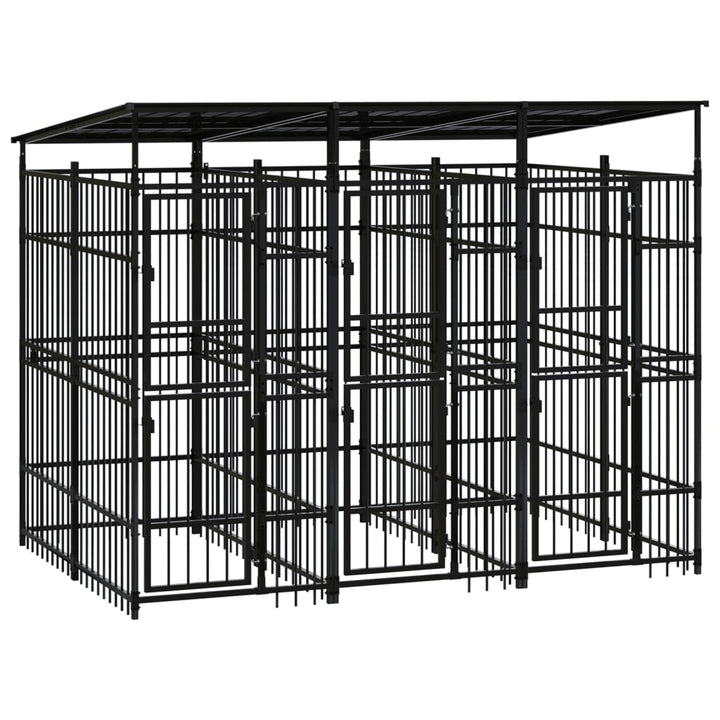 Outdoor Dog Kennel Steel 1.84 M²