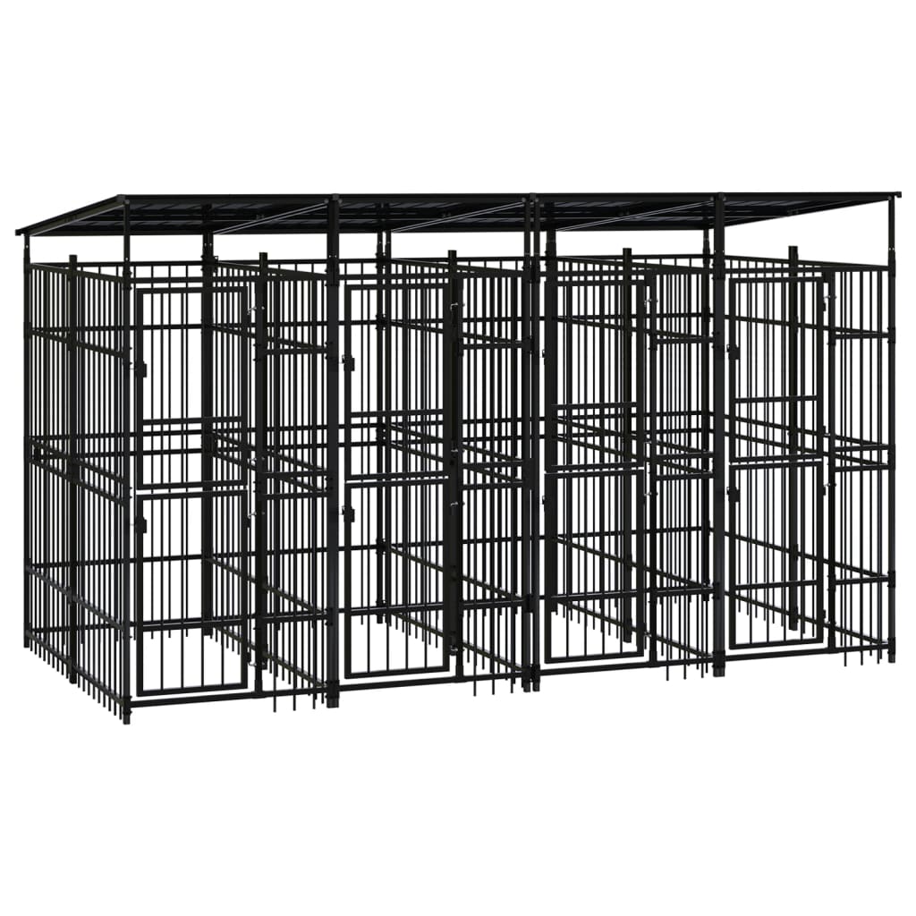Outdoor Dog Kennel Steel 1.84 M²