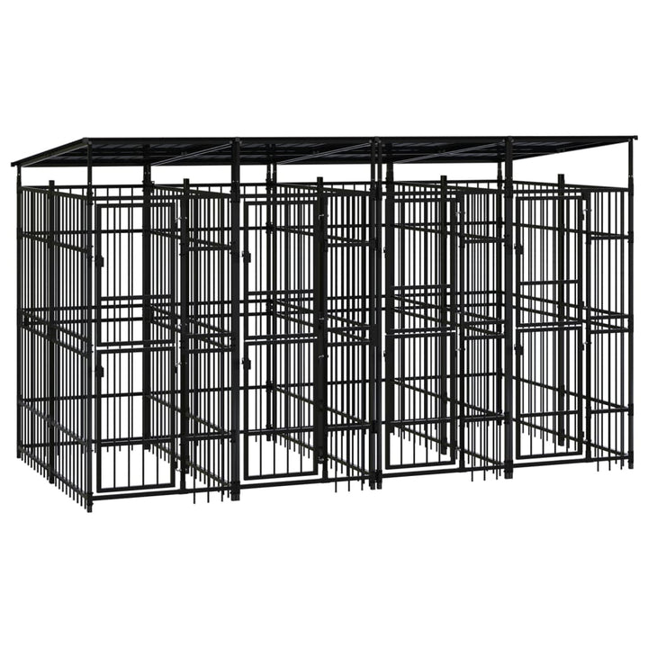 Outdoor Dog Kennel Steel 1.84 M²