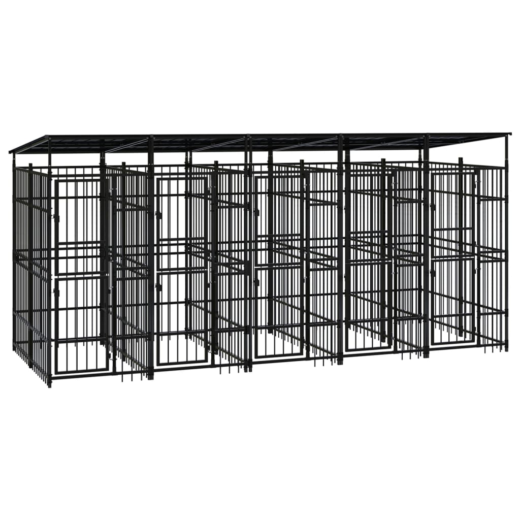 Outdoor Dog Kennel Steel 1.84 M²
